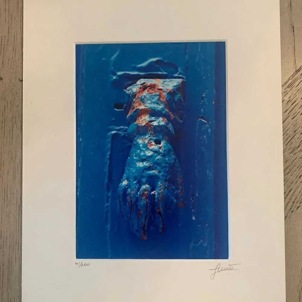 Luciano Morocco Signed Prints Set Lot of 2 Blue‎ Hand Atrium